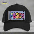 Peace And Flowers Novelty License Plate Hat Mesh / Black