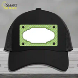 Lime Green White Quatrefoil Center Scallop Novelty License Plate Hat Mesh / Black