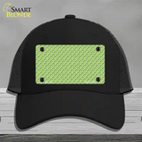 Lime Green White Quatrefoil Novelty License Plate Hat Mesh / Black