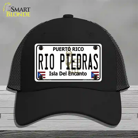 Rio Piedra Puerto Rico Novelty License Plate Hat Mesh / Black