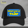 Boobies Make Me Smile Blue Novelty License Plate Hat Mesh / Black