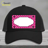 Scallop Pink White Polka Dot Novelty License Plate Hat Mesh / Black