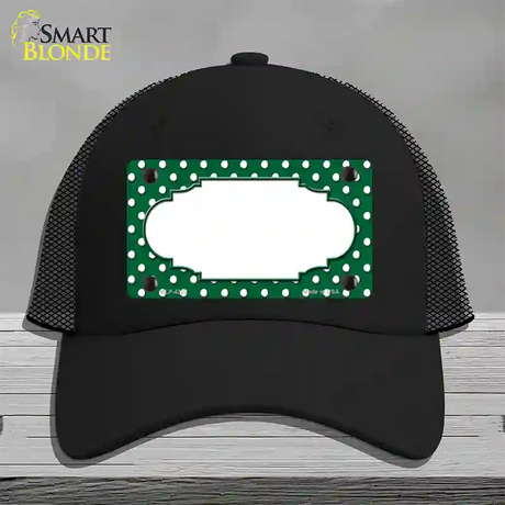 Scallop Green White Polka Dot Novelty License Plate Hat Mesh / Black