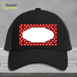 Scallop Red White Polka Dot Novelty License Plate Hat Mesh / Black