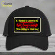 The Crap From Your Stereo Novelty License Plate Hat Mesh / Black