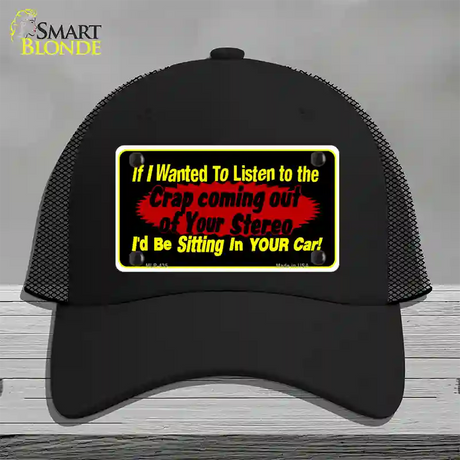 The Crap From Your Stereo Novelty License Plate Hat Mesh / Black