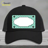 Scallop Mint White Polka Dot Novelty License Plate Hat Mesh / Black