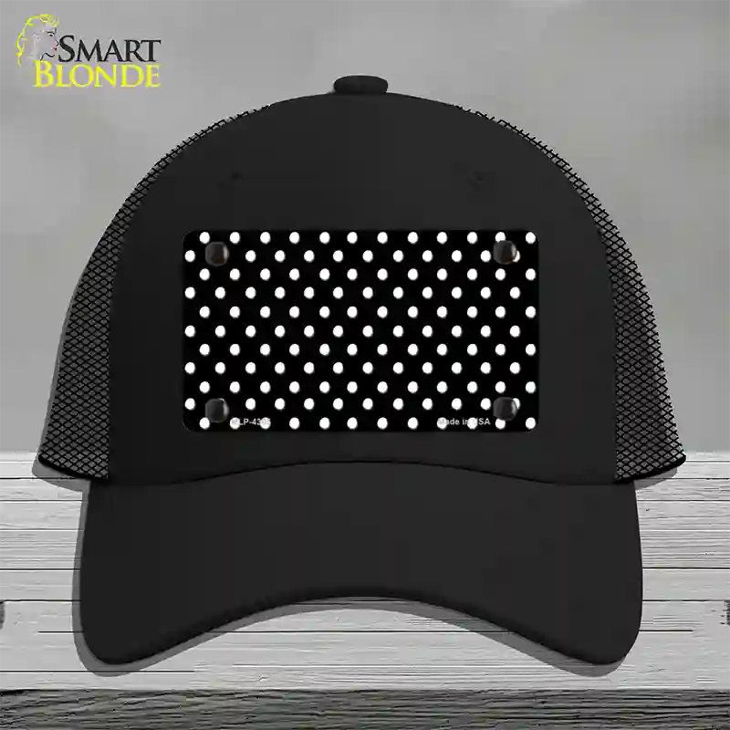 Black Polka Dot Novelty License Plate Hat Mesh / Black