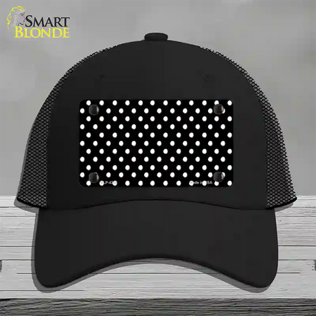 Black Polka Dot Novelty License Plate Hat Mesh / Black