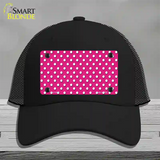 Pink Polka Dot Novelty License Plate Hat Mesh / Black