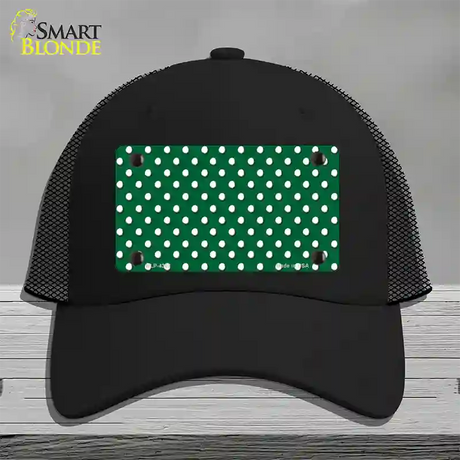 Green Polka Dot Novelty License Plate Hat Mesh / Black