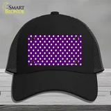 Purple Polka Dot Novelty License Plate Hat Mesh / Black