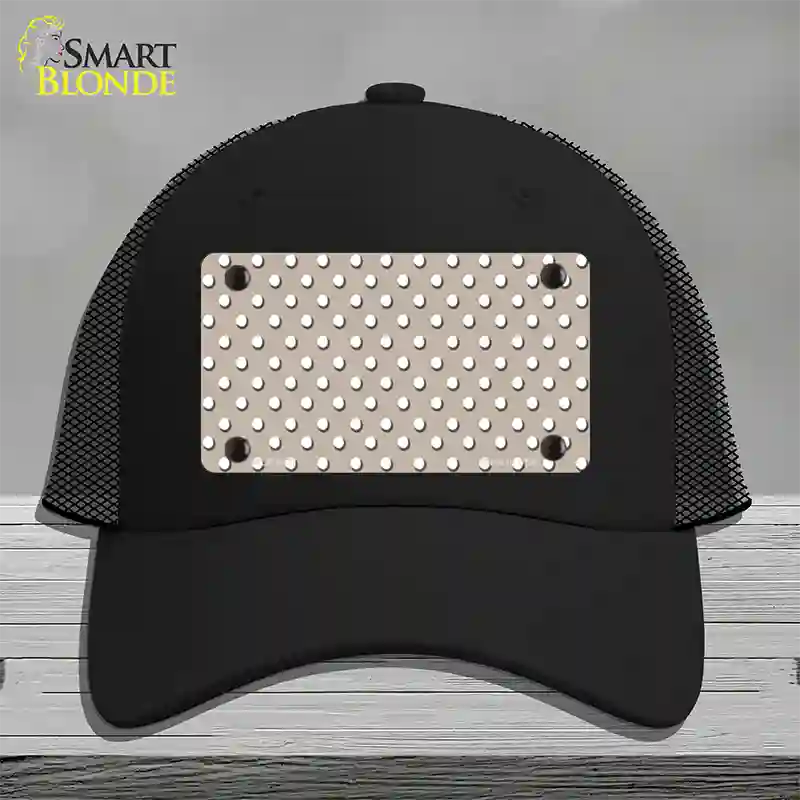 Tan Polka Dot Novelty License Plate Hat Mesh / Black