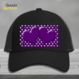 Purple White Polka Dot Center Hearts Novelty License Plate Hat Mesh / Black