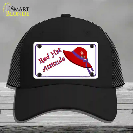 Red Hat Attitude Novelty License Plate Hat Mesh / Black