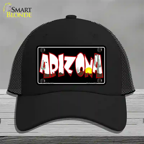 Arizona Black Novelty License Plate Hat Mesh / Black