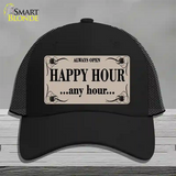 Happy Hour Any Hour Novelty License Plate Hat Mesh / Black