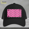 Pink White Large Chevron Novelty License Plate Hat Mesh / Black