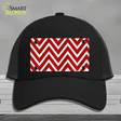 Red White Large Chevron Novelty License Plate Hat Mesh / Black