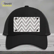 Grey White Large Chevron Novelty License Plate Hat Mesh / Black