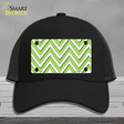 Lime Green White Large Chevron Novelty License Plate Hat Mesh / Black