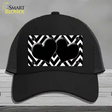 Black White Large Chevron Black Center Hearts Novelty License Plate Hat Mesh / Black