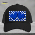 Blue White Large Chevron Blue Center Hearts Novelty License Plate Hat Mesh / Black