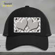 Grey White Large Chevron Grey Center Hearts Novelty License Plate Hat Mesh / Black