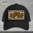 Brown White Large Chevron Brown Center Hearts Novelty License Plate Hat Mesh / Black