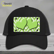 Lime Green White Large Chevron Lime Green Center Hearts Novelty License Plate Hat Mesh / Black