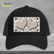 Tan White Large Chevron Tan Center Hearts Novelty License Plate Hat Mesh / Black