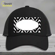 Black White Chevon Center Scallop Novelty License Plate Hat Mesh / Black