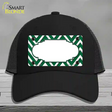 Green White Large Chevron Center Scallop Novelty License Plate Hat Mesh / Black