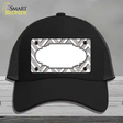 Grey White Large Chevron Center Scallop Novelty License Plate Hat Mesh / Black