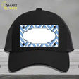 Light Blue White Large Chevron Center Scallop Novelty License Plate Hat Mesh / Black