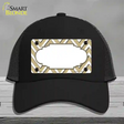 Gold White Large Chevron Center Scallop Novelty License Plate Hat Mesh / Black