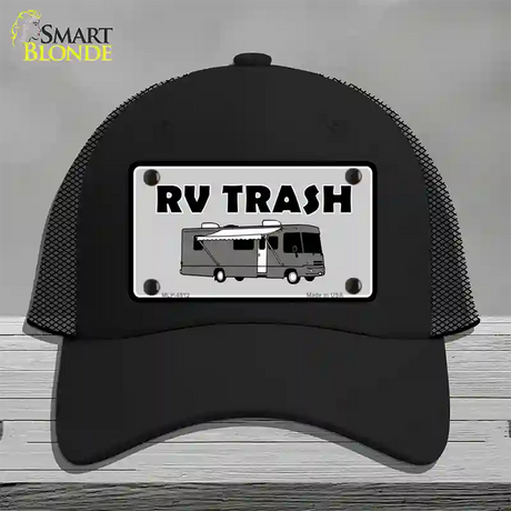 RV Trash Aluminum Automotive Novelty License Plate Hat Mesh / Black