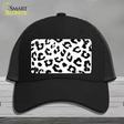 White Black Cheetah Novelty License Plate Hat Mesh / Black