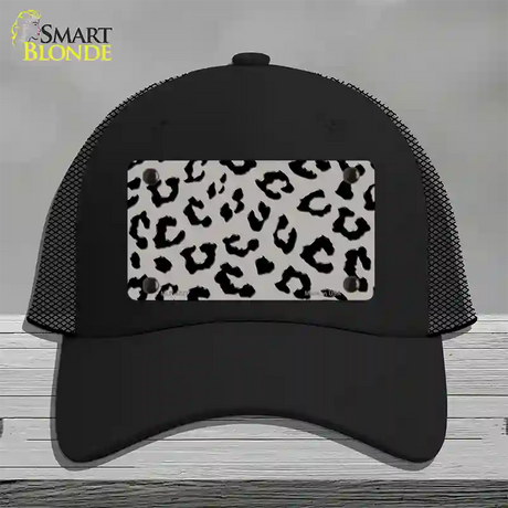 Grey Black Cheetah Novelty License Plate Hat Mesh / Black