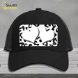 White Black Cheetah White Center Hearts Novelty License Plate Hat Mesh / Black