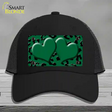 Green Black Cheetah Green Center Hearts Novelty License Plate Hat Mesh / Black