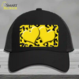 Yellow Black Cheetah Yellow Center Hearts Novelty License Plate Hat Mesh / Black