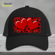 Red Black Cheetah Red Center Hearts Novelty License Plate Hat Mesh / Black