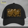 Brown Black Cheetah Brown Center Hearts Novelty License Plate Hat Mesh / Black