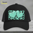 Mint Black Cheetah Mint Center Hearts Novelty License Plate Hat Mesh / Black