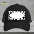 White Black Cheetah Scallop Novelty License Plate Hat Mesh / Black