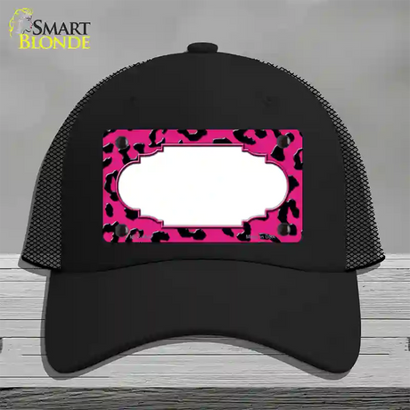 Pink Black Cheetah Scallop Novelty License Plate Hat Mesh / Black