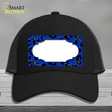 Blue Black Cheetah Scallop Novelty License Plate Hat Mesh / Black