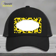 Yellow Black Cheetah Scallop Novelty License Plate Hat Mesh / Black