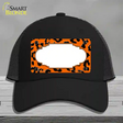 Orange Black Cheetah Scallop Novelty License Plate Hat Mesh / Black